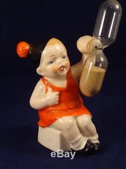 Vintage old egg timer Germany 1920/30s porcelain Baby doll very rare Kitchen