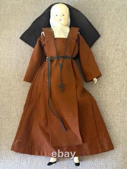 Vintage or Antique china head solid dome 18 inch Nun doll. Please read