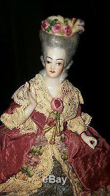 Vintage porcelain doll marie antionette collectible doll