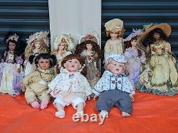 Vintage porcelain dolls (one lot all in the photo)