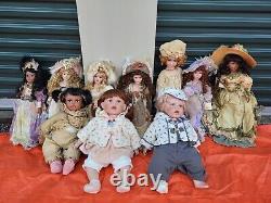 Vintage porcelain dolls (one lot all in the photo)