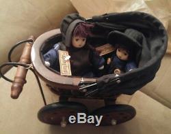 Vintage springford amish dolls with handmade carriage