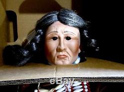 Vntg. 27 American Indian Chief Porcelain/Cloth Doll By Rambaud & Crawford/Excl