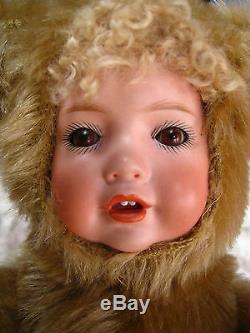 Vntg OOAK Mohair Porcelain Face Teddy Bear Doll Washington Artist Lyric Johnston