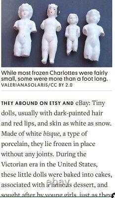 Vtg 1800's Frozen Charlotte Doll Porcelain Hand Painted 12½ Living Dead Rare GC
