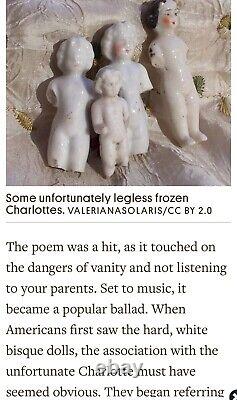 Vtg 1800's Frozen Charlotte Doll Porcelain Hand Painted 12½ Living Dead Rare GC
