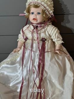 Vtg 20 by Gene Shooley Porcelain Doll, NIB, COA, with dress 37'