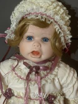 Vtg 20 by Gene Shooley Porcelain Doll, NIB, COA, with dress 37'