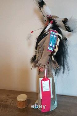 Vtg 22 Hand Made Native American Indian Chief Porcelain Doll 2nd Place Award