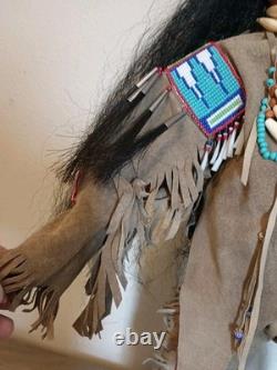 Vtg 22 Hand Made Native American Indian Chief Porcelain Doll 2nd Place Award