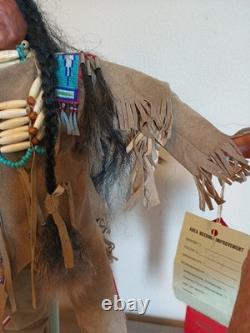 Vtg 22 Hand Made Native American Indian Chief Porcelain Doll 2nd Place Award