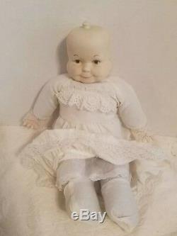 Vtg. 3 Faces of Eve Porcelain Doll happy sad sleepy Doll 21 tall Rare
