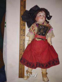 Vtg/Antique SFBJ Paris Composition Porcelain Bisque Doll 14 Tall-Orig clothes