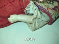 Vtg/Antique SFBJ Paris Composition Porcelain Bisque Doll 14 Tall-Orig clothes