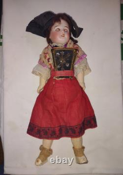 Vtg/Antique SFBJ Paris Composition Porcelain Bisque Doll 14 Tall-Orig clothes