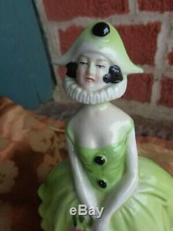 Vtg Art Deco Porcelain Nancy Pert Erphila Germany Lady Perot Dresser Doll Jar