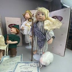 Vtg Ashton Drake Galleries Porcelain Doll Nativity 9 Pieces withBoxes & Papers