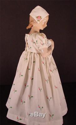 Vtg Bing & Grondahl B & G 14 Figurine Girl With Baby Doll Cloth Dress & Stand