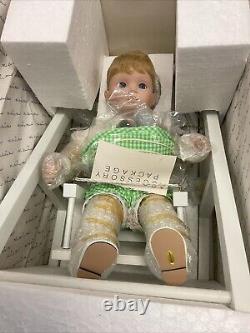 Vtg Danbury Mint Playtime Large Porcelain Doll In Wood Swing