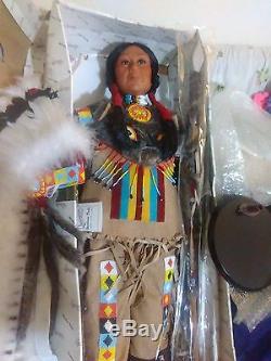 Vtg Duck House Heirloom Native American Indian Cheif Porcelain Doll 32