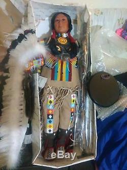 Vtg Duck House Heirloom Native American Indian Cheif Porcelain Doll 32