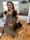Vtg. Franklin Heirloom Dorthy And Toto Porcelain Doll With Stand Original Box