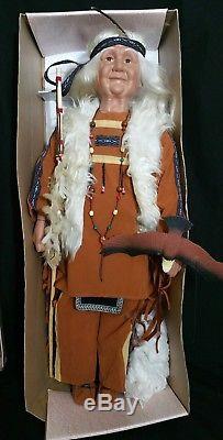 Vtg Goldendale 35 Native American Indian Elders WANOA & HENRY Porcelain Dolls