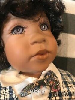 Vtg MASTER PIECE GALLERY Porcelain Black Doll Chester limited Edition