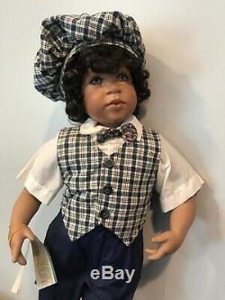 Vtg MASTER PIECE GALLERY Porcelain Black Doll Chester limited Edition