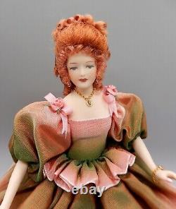 Vtg OOAK Porcelain Rosemary Tucker Woman Doll Artisan Dollhouse Miniature 112