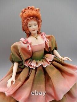 Vtg OOAK Porcelain Rosemary Tucker Woman Doll Artisan Dollhouse Miniature 112