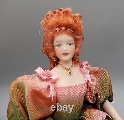 Vtg OOAK Porcelain Rosemary Tucker Woman Doll Artisan Dollhouse Miniature 112