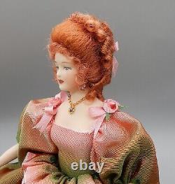 Vtg OOAK Porcelain Rosemary Tucker Woman Doll Artisan Dollhouse Miniature 112