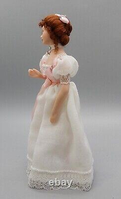 Vtg OOAK Porcelain Victorian Woman Doll With Jewelry Dollhouse Miniature 112