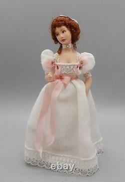 Vtg OOAK Porcelain Victorian Woman Doll With Jewelry Dollhouse Miniature 112