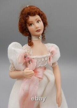 Vtg OOAK Porcelain Victorian Woman Doll With Jewelry Dollhouse Miniature 112