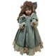 Vtg Porcelain Doll 2003 Pamela Erff #96/500 28 Brown Curly Hair Sage Green