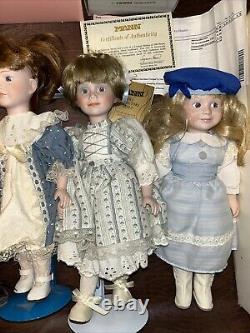 Vtg (lot Of 6) Mib Marian Yu Design American Porcelain Dolls Rare