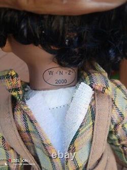 W-n-z 2000 vtg porcelain african american kissing boy & girl dolls twin dressed