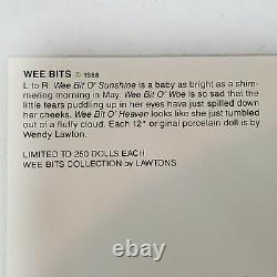 Wendy Lawton Porcelain Doll Wee Bit O Woe 12 in Ltd Edition Vintage 1988 COA TAG