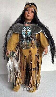 Whispering Dove Native American Porcelain Doll 16.5 in. Vintage GREAT