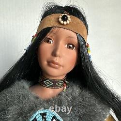 Whispering Dove Native American Porcelain Doll 16.5 in. Vintage GREAT