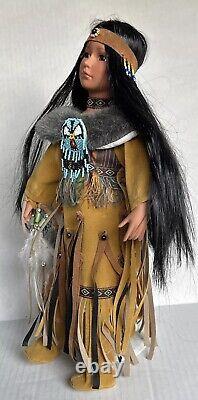 Whispering Dove Native American Porcelain Doll 16.5 in. Vintage GREAT