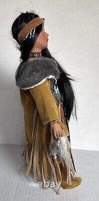 Whispering Dove Native American Porcelain Doll 16.5 in. Vintage GREAT