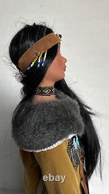 Whispering Dove Native American Porcelain Doll 16.5 in. Vintage GREAT