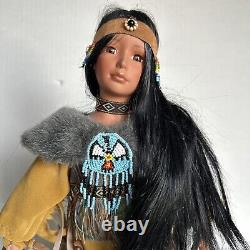 Whispering Dove Native American Porcelain Doll 16.5 in. Vintage GREAT