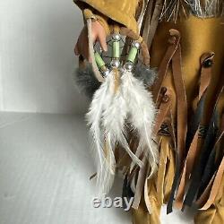 Whispering Dove Native American Porcelain Doll 16.5 in. Vintage GREAT