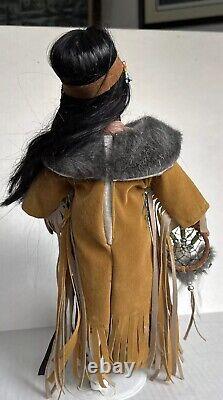 Whispering Dove Native American Porcelain Doll 16.5 in. Vintage GREAT