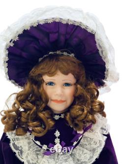 William Tung Collection Scarlett Porcelain Doll 1993 Purple Velvet New LE 8/1k