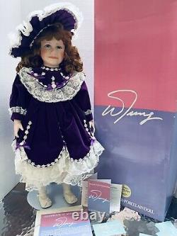 William Tung Collection Scarlett Porcelain Doll 1993 Purple Velvet New LE 8/1k